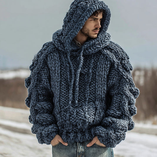 Men's Vintage Fairman Island Knit Warm Hooded Sweater artswardrobe