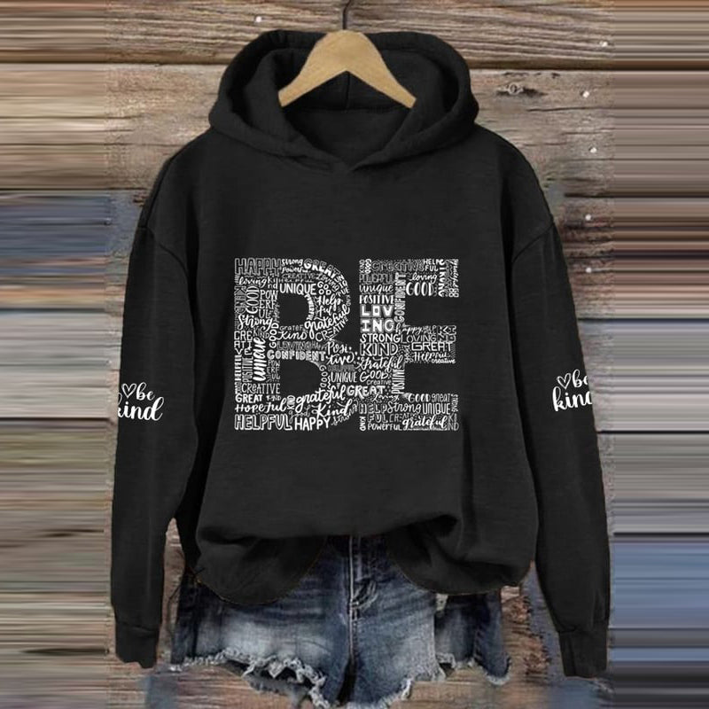 Comstylish Women's Be Kind Printed Casual Hoodie