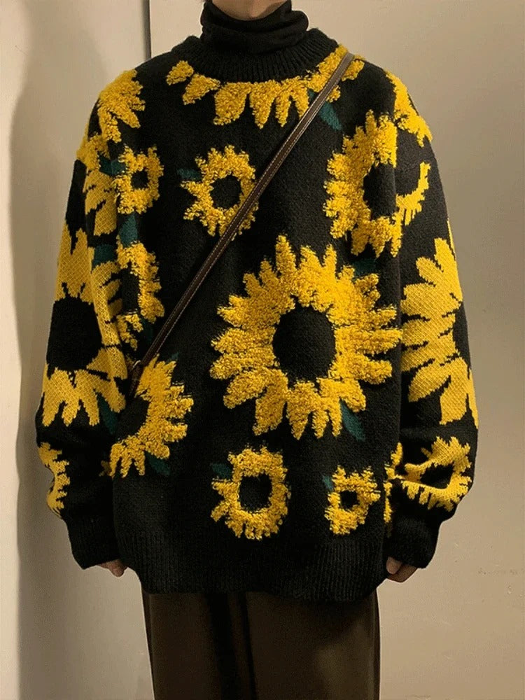 Helena® | Oversized sunflower print sweater