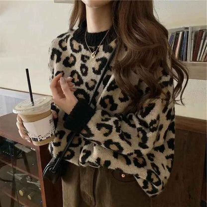 LP | Accogliente maglione con stampa leopardata