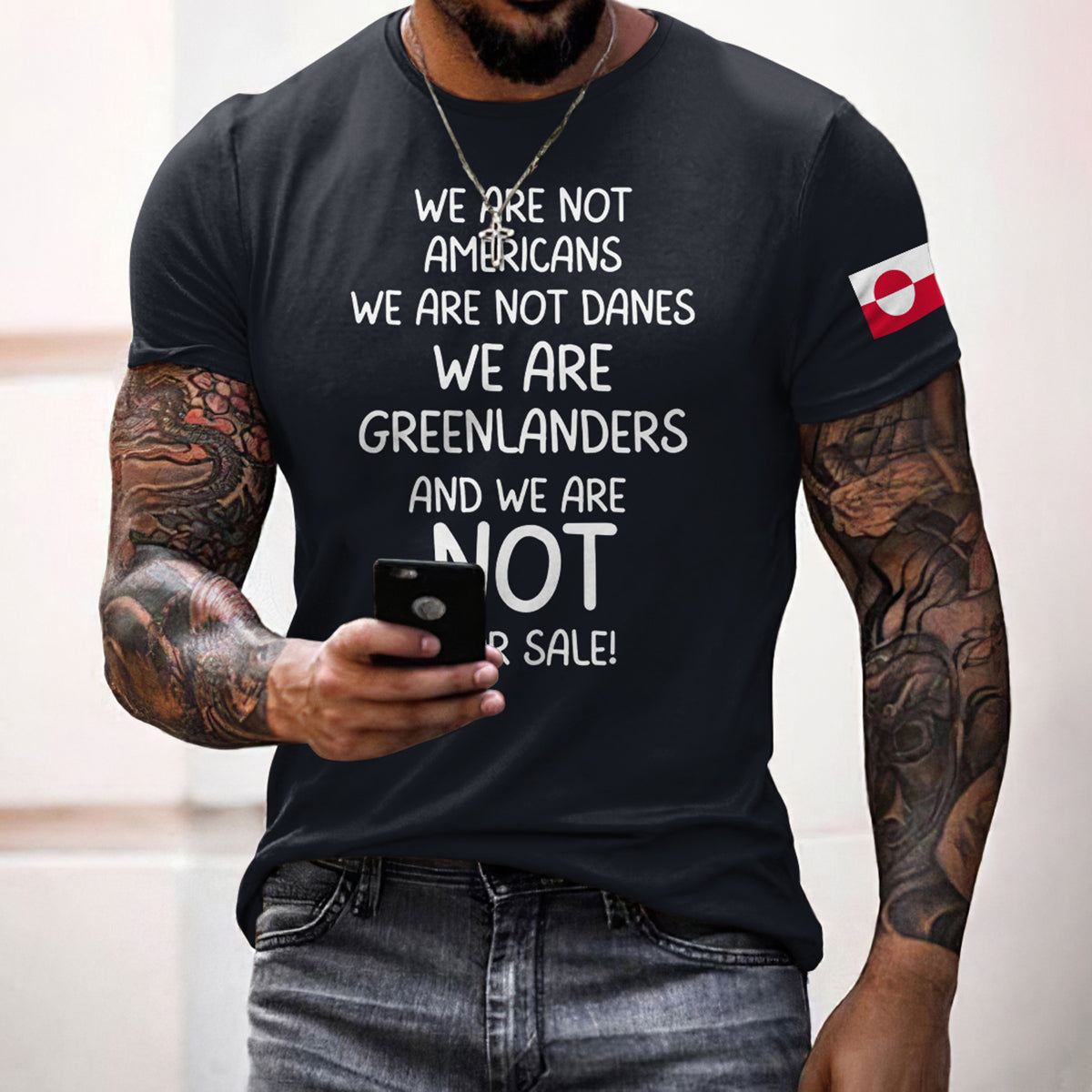 Men's Greenland Print Short Sleeve Casual T-shirt elevenforest