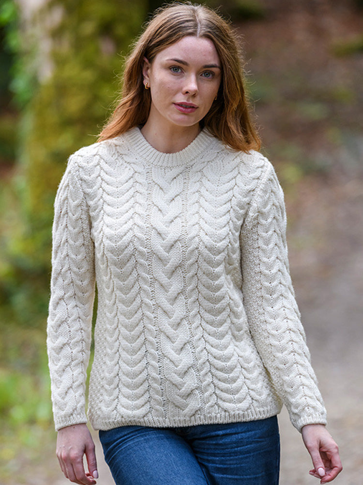 Women's Vintage Traditional Aran Sweater artswardrobe