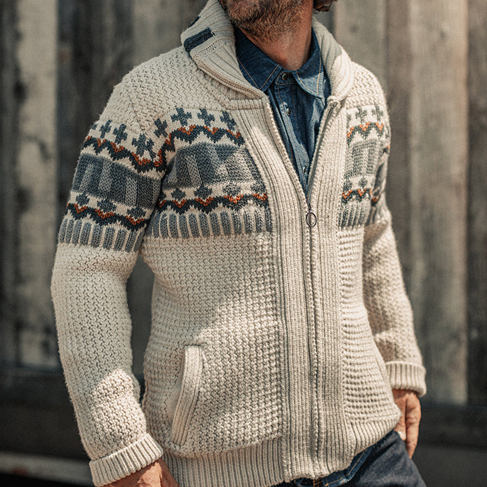 Vintage Geometric Knit Cardigan Sweater artswardrobe