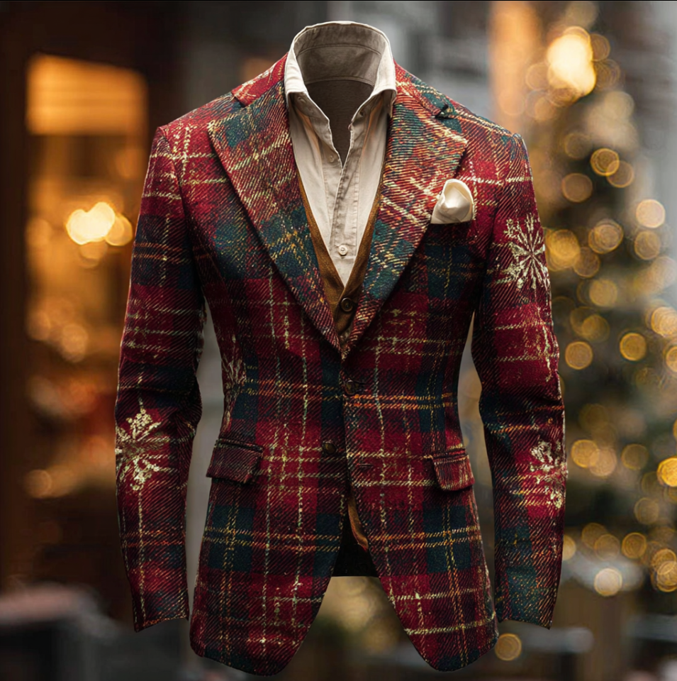 Men's Retro Checkered Suit Coat artswardrobe