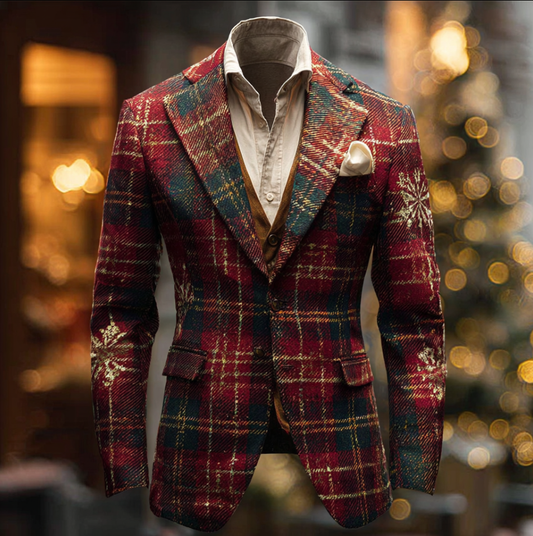 Men's Retro Checkered Suit Coat artswardrobe