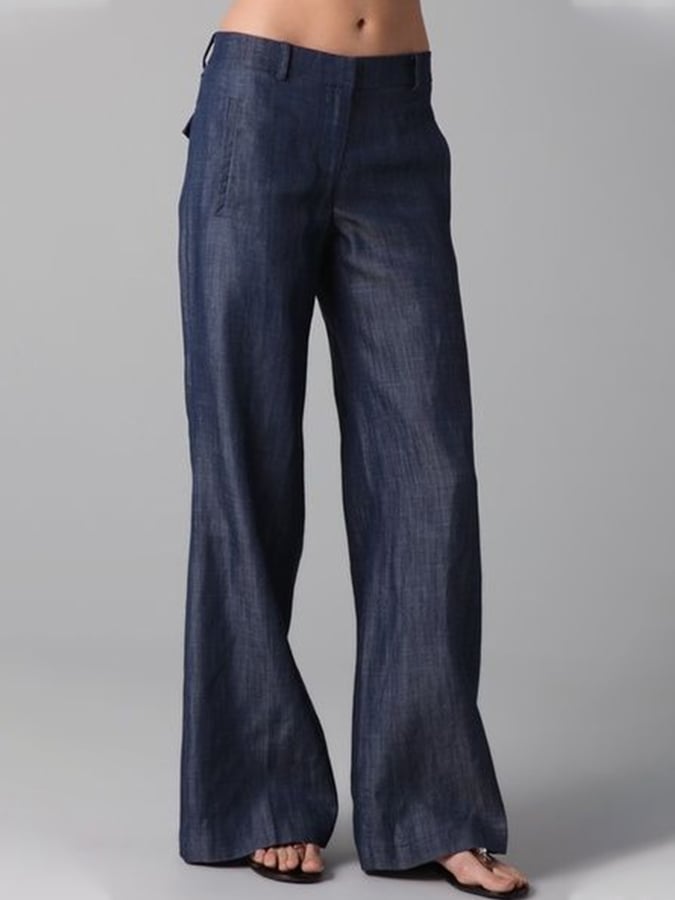 Women's Retro Solid Pocket Casual Pants