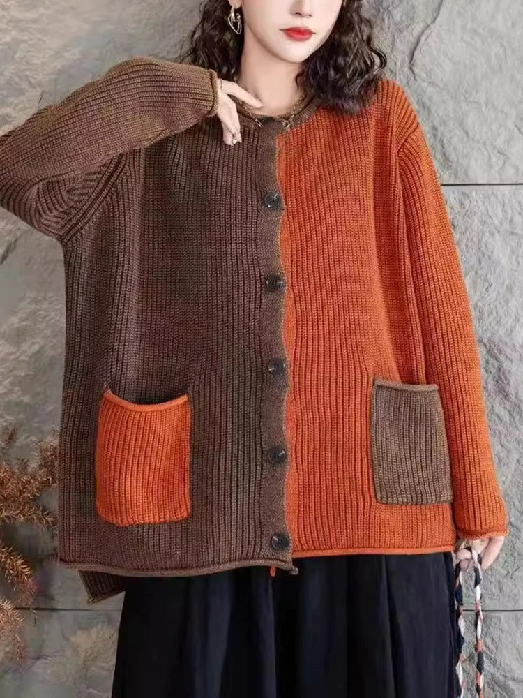 LP | Elegante cardigan in maglia con sfumature di colore e bottoni