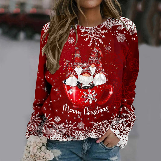 Carmen® | Warm crew neck sweater with Merry Christmas print for women