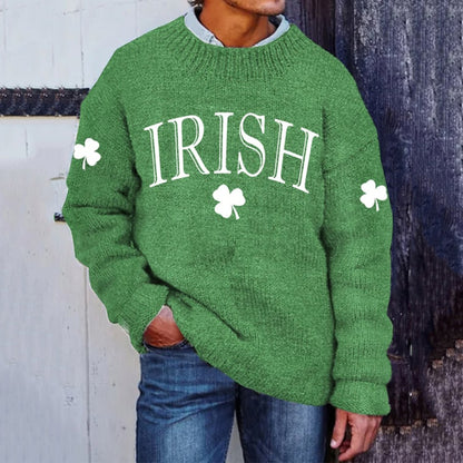 Men's St. Patrick's Day Irish Printed Knit Sweater elevenforest