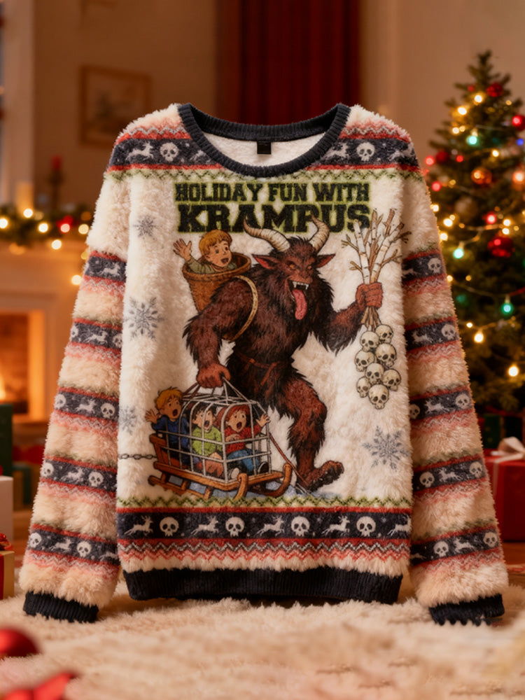 Comstylish Krampus Catches Children Christmas Ugly Sweater