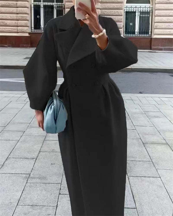 LP | Cappotto in lana vintage con maniche a lanterna e risvolti
