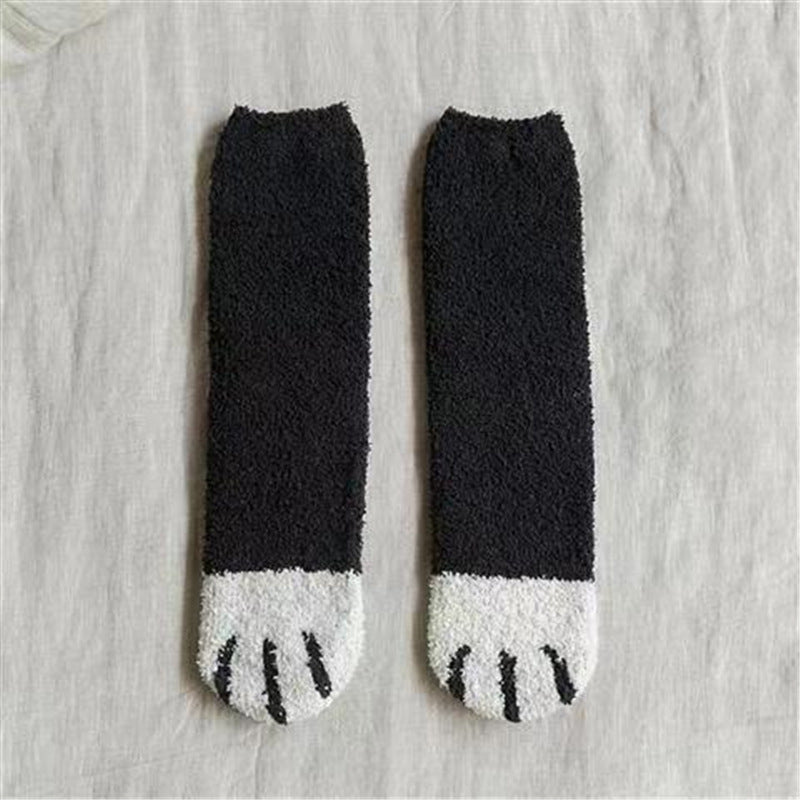 Comstylish Lovely Cat Paw Inspired Fuzzy Plush Socks