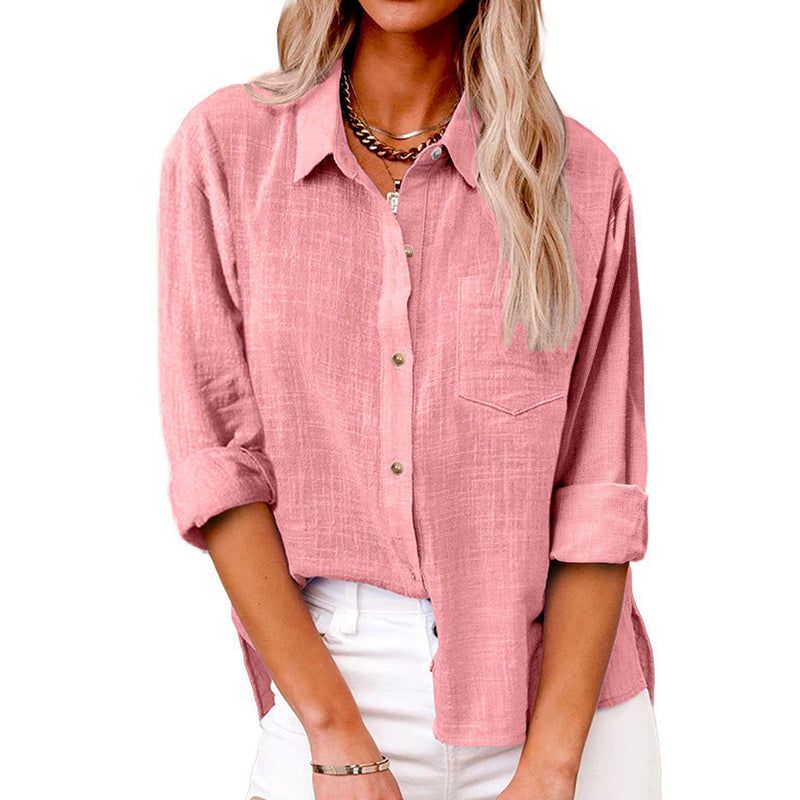 Comstylish Women's Loose Simple Long Sleeve Shirts