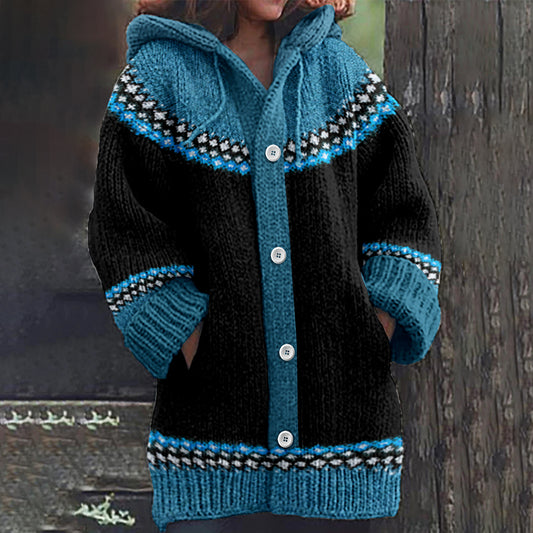 Vintage Icelandic Geometric Knitted Warm Sweater Cardigan elevenforest