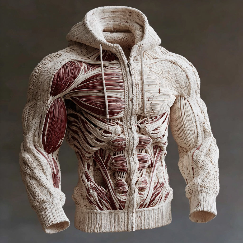 Anatomical Art Men's Casual Warm Zip-up Sweater artswardrobe