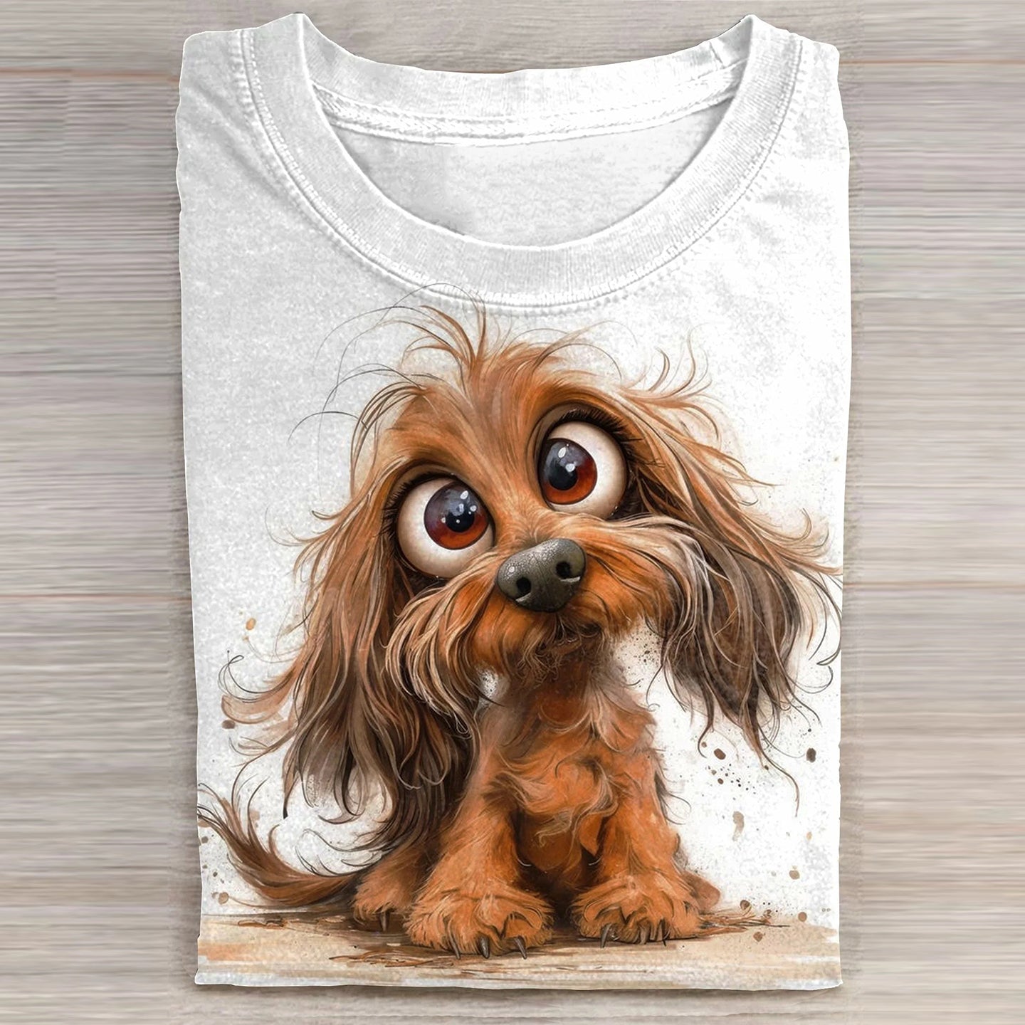 Comstylish Cute Dog Art Print T-Shirt