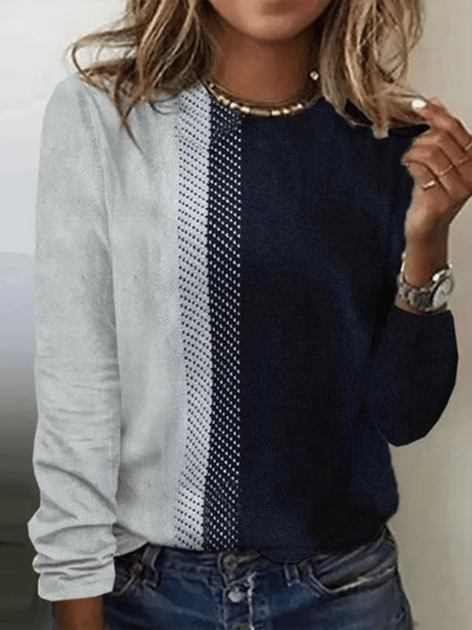 Women'S Casual Loose Pullover Long-Sleeved Top 