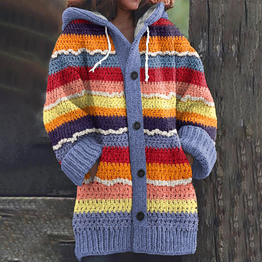 Vintage Multicolor Icelandic Knitted Cozy Sweater Cardigan elevenforest