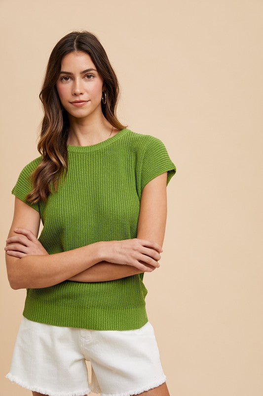 Mae® | Short-sleeved crew neck sweater