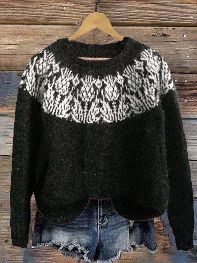 Scottish Thistle Flower Women's Icelandic Sweater elevenforest