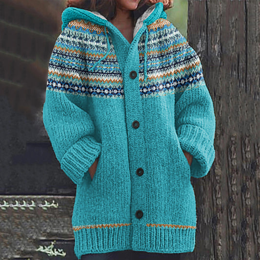 Vintage Icelandic Irregular Geometry Women's Knitted Sweater elevenforest