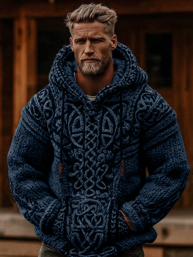 Men's Viking Celtic Knot Cozy Casual Hooded Sweater artswardrobe