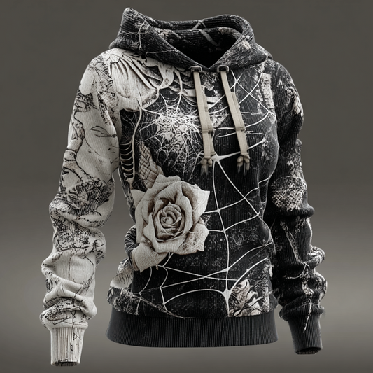 Ladies' Halloween Line Art Dark Style Knit Sweater artswardrobe