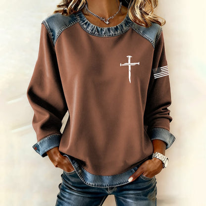 Comstylish Women's Faith Pattern Casual Sweatshirt