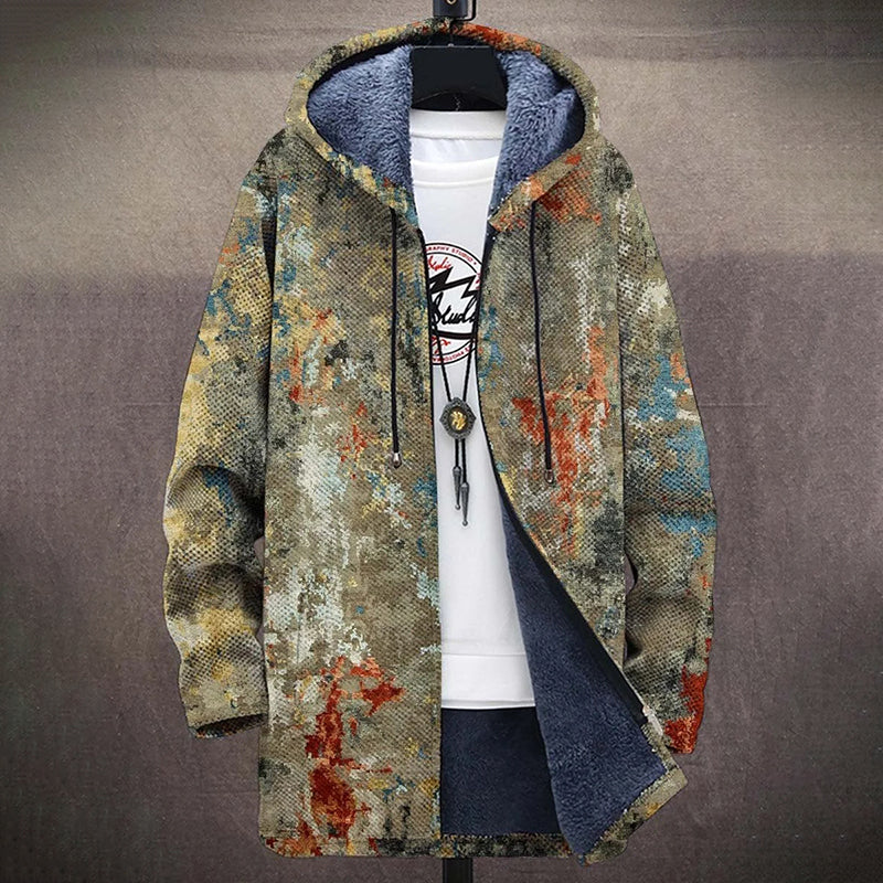 Retro Gradient Art Plush Thick Long Sleeve Jacket elevenforest