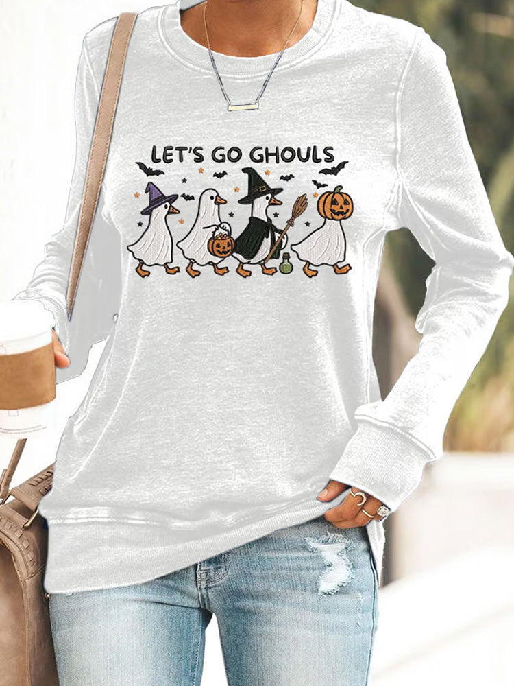 Women's Let's Go Ghouls Goose Sweatshirt artswardrobe