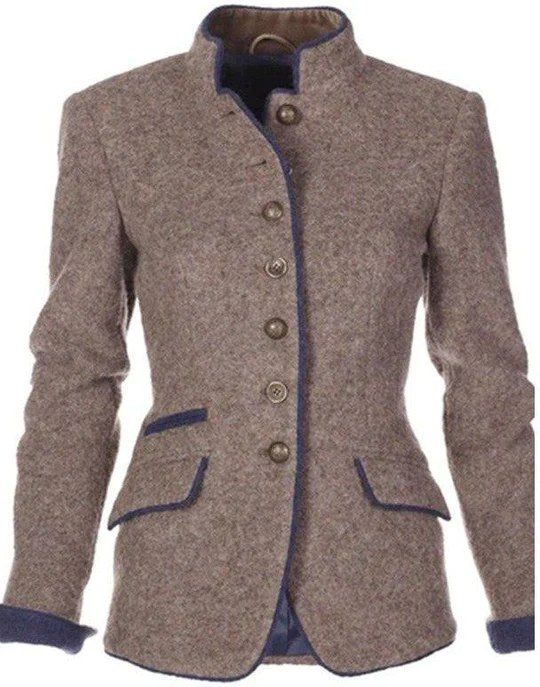 ER | Elegante giacca da abito sartoriale con collo alto