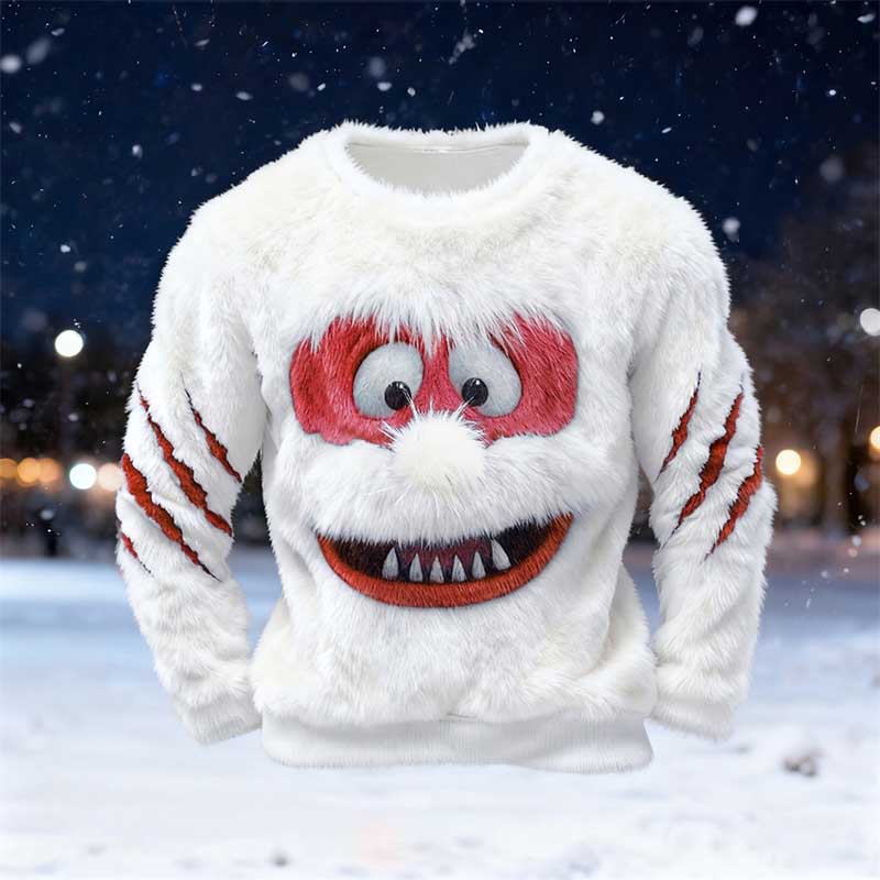 Men's Ice Monster & Scratch Cozy Plush Sweatshirt artswardrobe