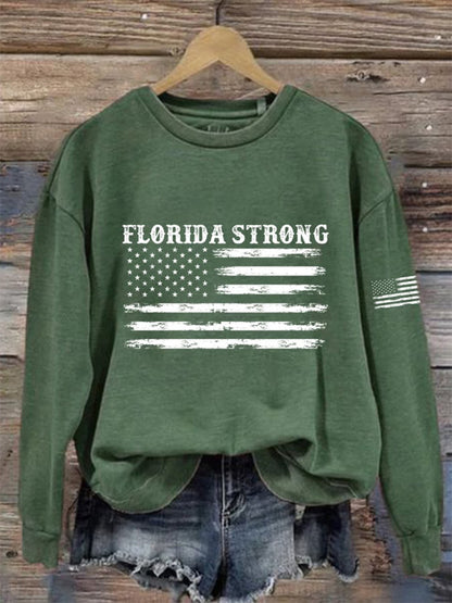 Comstylish Women's Florida Strong Printed Casual Sweatshirt