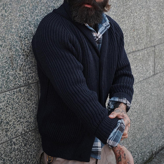 Men'S Vintage British Style Wool Knitted Cardigan elevenforest