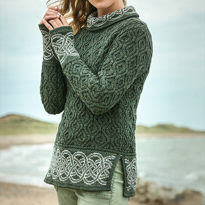 Woman Celtic Jacquard Aran Sweater elevenforest