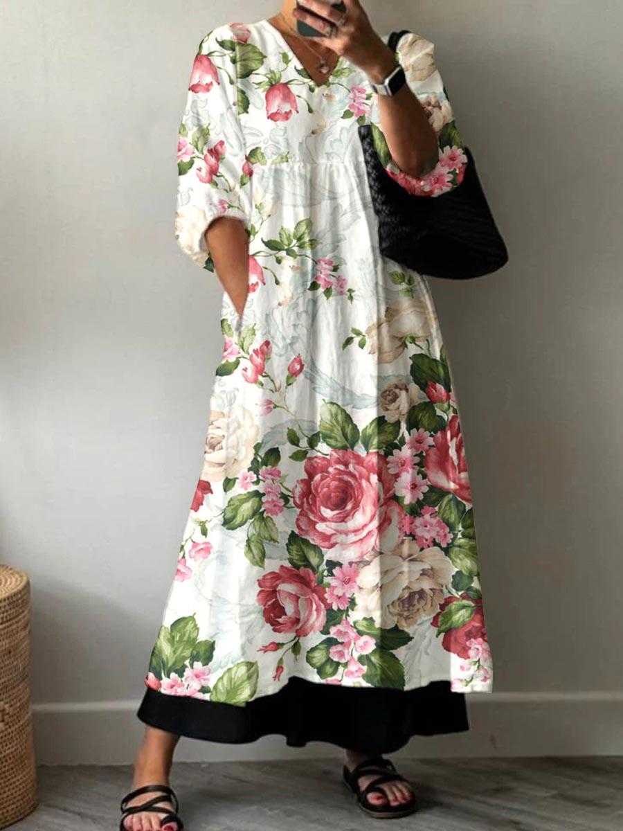 Women's Resort Style Patterned Cotton Dress