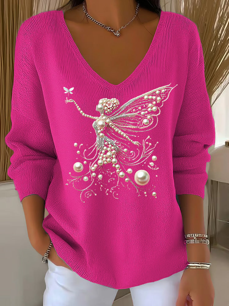 Women's Casual Pink Awareness Sweater artswardrobe