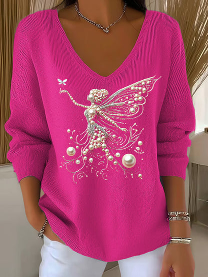Women's Casual Pink Awareness Sweater artswardrobe
