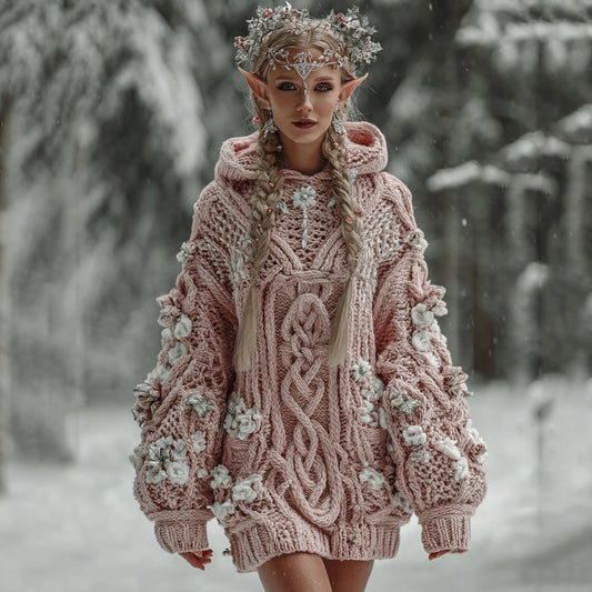 Women's Floral Celtic Knot Hooded Sweater artswardrobe