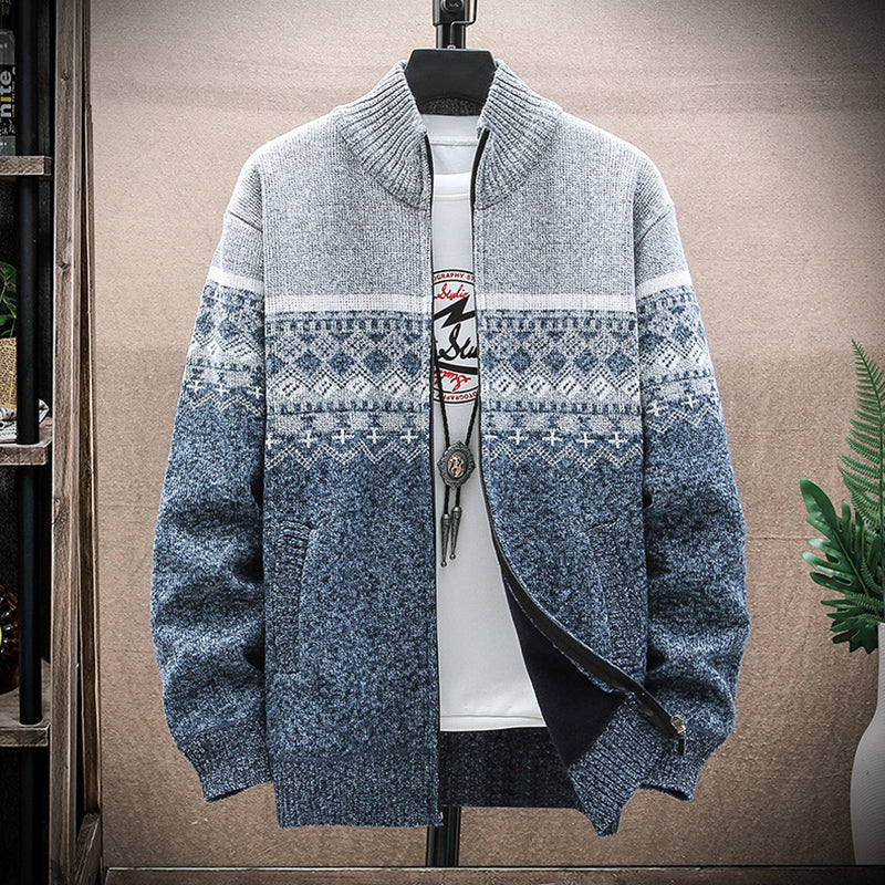 Men's Vintage Knitted Pattern Cardigan Sweater elevenforest