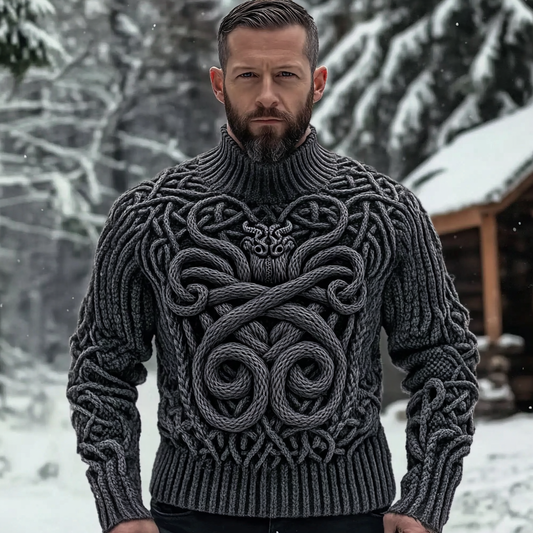 Men's Viking Celtic Knot Jacquard Sweater artswardrobe