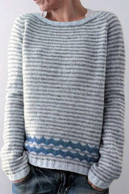 Maglione in cotone con motivi vintage