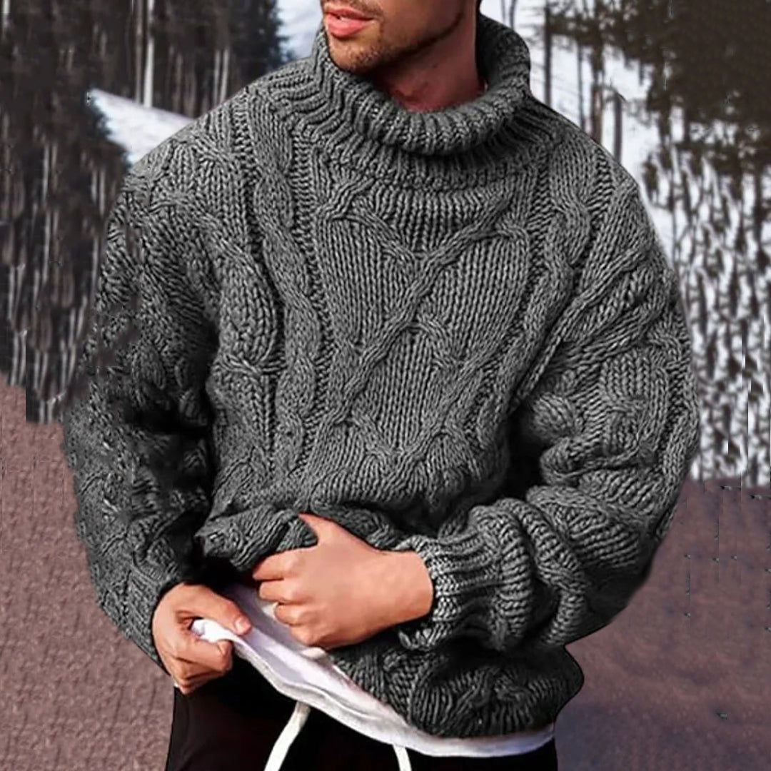 Fairman Island Jacquard Retro High Neck Sweater elevenforest