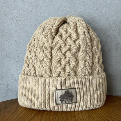 Unisex Thick Needle Wool Mountain Embroidery Knitted Hat elevenforest