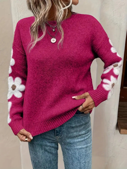 Estefanía® | Knitted sweater with a floral pattern
