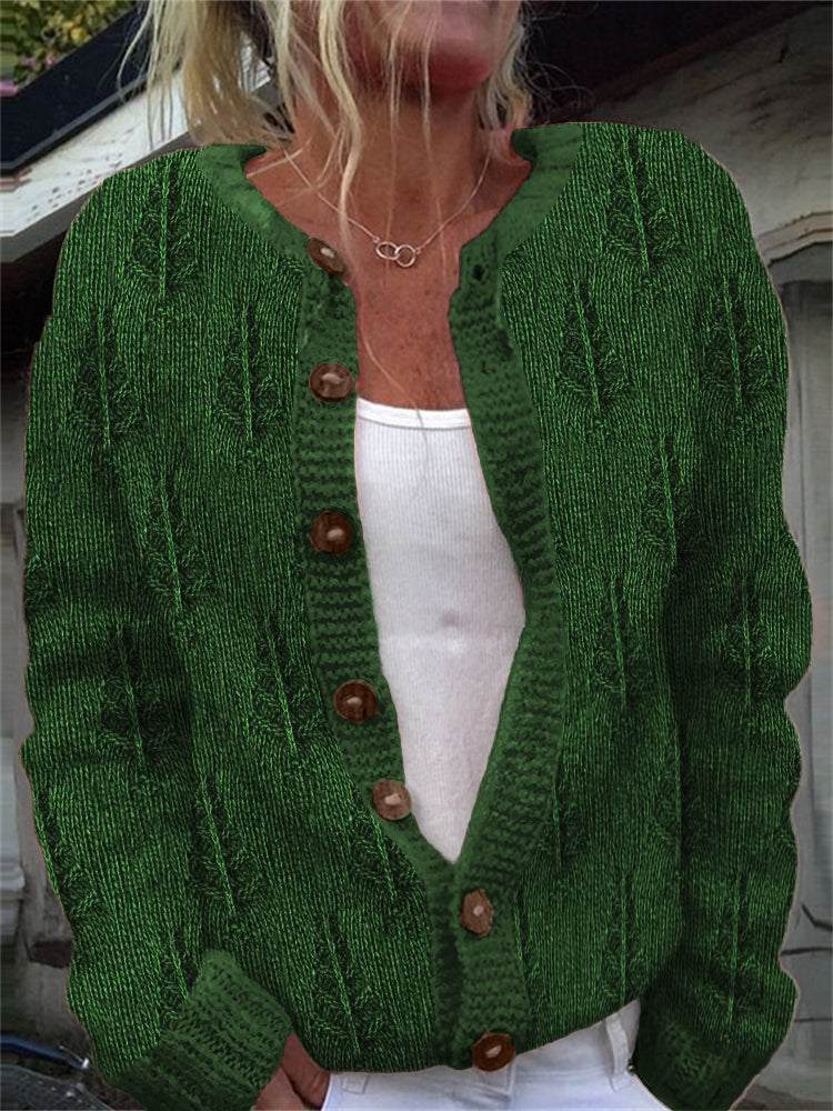 Christmas Trees Jacquard Cozy Knit Cardigan elevenforest