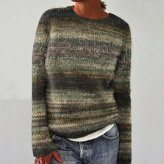 Women's Vintage Colorful Chunky Knit Crochet Art Sweater elevenforest