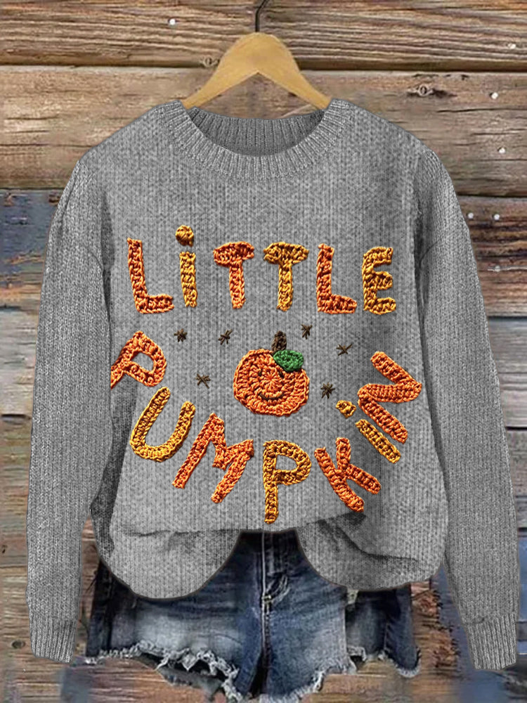 Halloween Little Pumpkin Knit Cozy Sweater artswardrobe