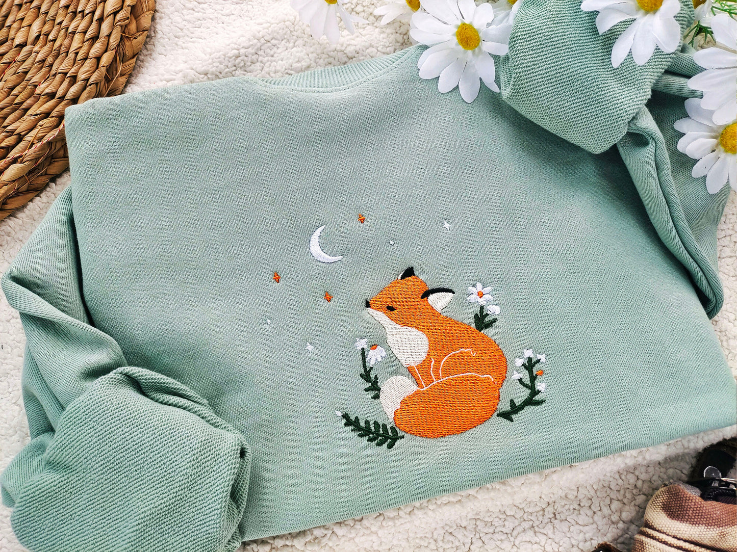 Comstylish Vintage Fox Daisy Sweatshirt
