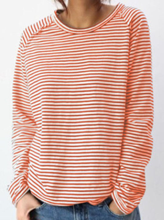 Graciela® | Classic long sleeve striped sweater for women